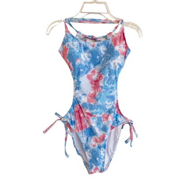 Social•Angel Tie Dye One-Piece Bathing Suit Size Small Pink and Blue New - Picture 1 of 10